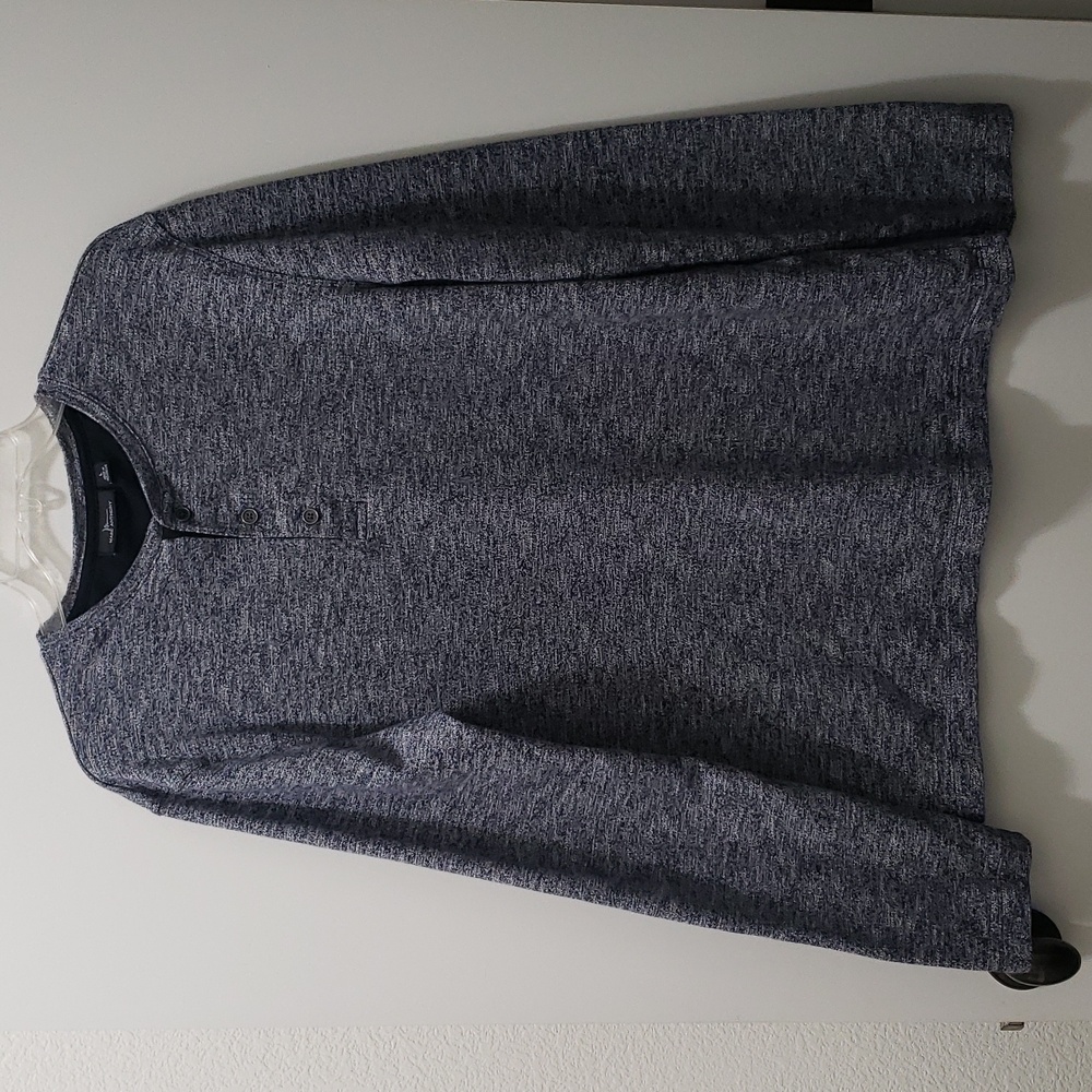 Marc Anthony Navy and White Long Sleeve Knit Henley